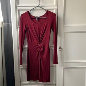 a red full sleeve dress